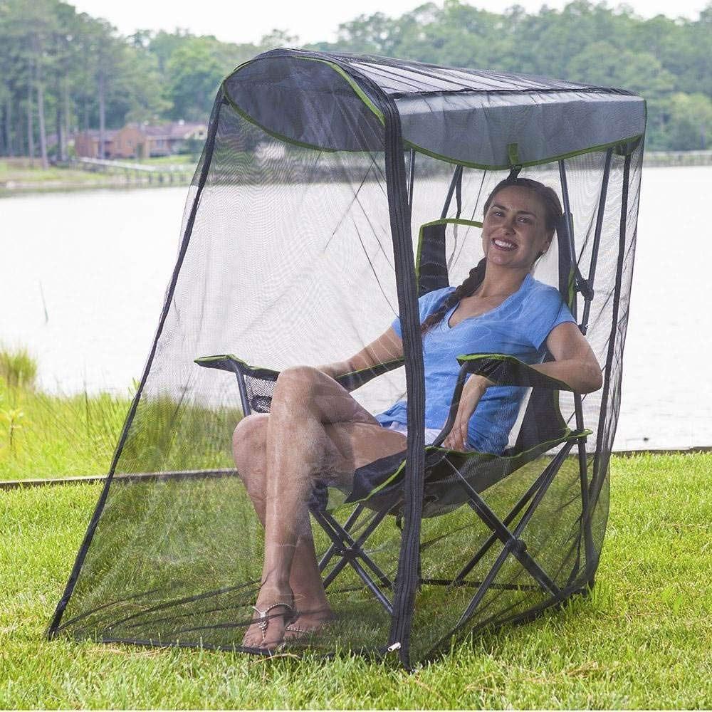 Outdoor Swing Chair Mosquito Net Canopy Cover, Modern Sheer Shade Lightweight Foldable, Fits Hanging Chair / Swing