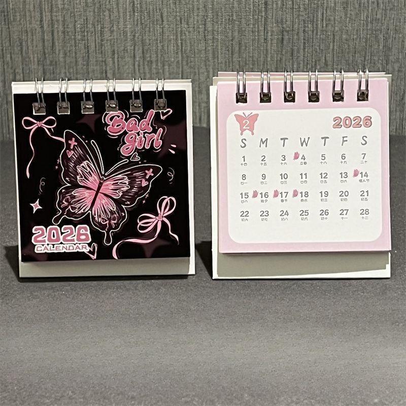 Маленький настольный календарь 2026 Стоячий перекидной еженедельный календарь Креативный календарь на спирали Планировщик для ежедневного планирования