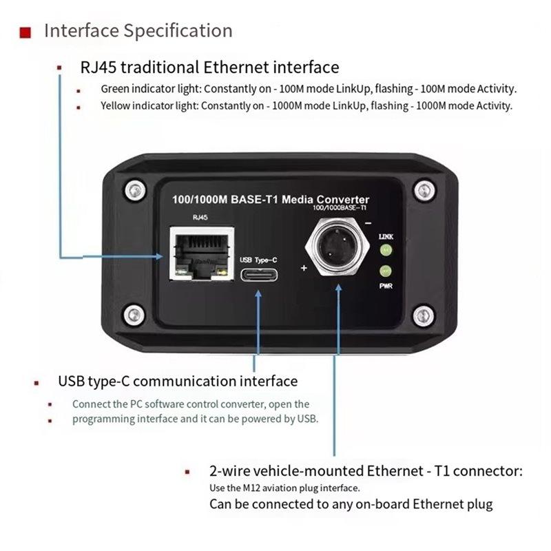 BAAJ-Медиаконвертер Гигабитный автомобильный Ethernet-конвертер для TE MATENET/Rosenberger H-MTD H-MTD