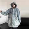 Retro Denim Jacket Women's Hooded Jacket Casual Loose Long Sleeved Top Spring and Autumn 2025 Fashionable Street Style