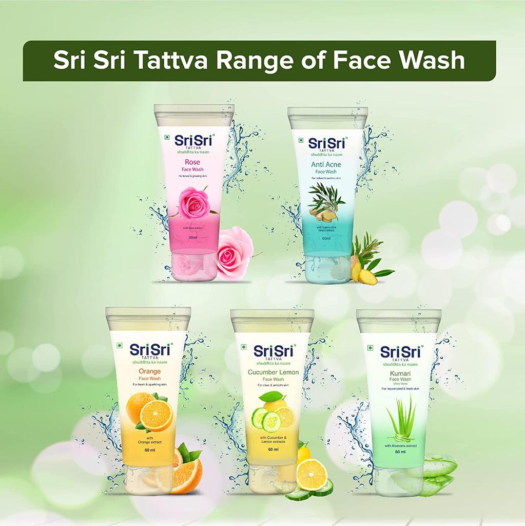 Средство для умывания Шри Шри Таттва Кумари, 60 мл (Пакет из 4) - Травяная формула без мыла - увлажняющее очищающее средство для всех типов кожи