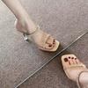 Open-toed with Cool Slippers and Fairy Style 2025 Summer New Rhinestone Sandals Women's Stiletto Crystal High Heels