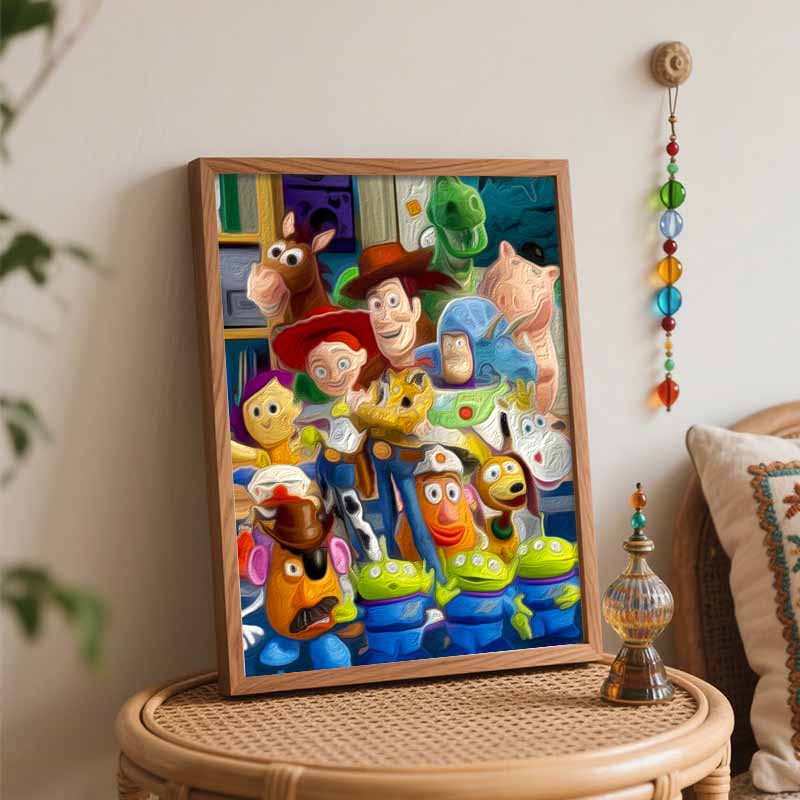 Disney Toy Story Oil Art Painting Kit Home Wall Decor Handmade Gift Woody Buzz Jessie Aliens Rex Potato Head Cartoon Room Decor Art