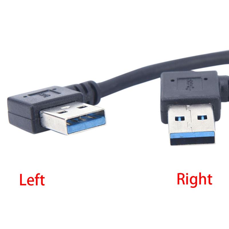Удлинительный кабель USB 3.0 с угловым разъемом 90 градусов (вправо/влево), кабель-адаптер USB папа-мама