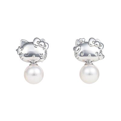 Серьги Hello Kitty Милые серьги Hello Kitty Серьги с жемчугом для женщин [В подарочной упаковке]