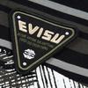 Evisu Мужская футболка с коротким рукавом в полоску с многослойной вышивкой SS24 Топы Черный 2ESHTM4TS8056LFCT