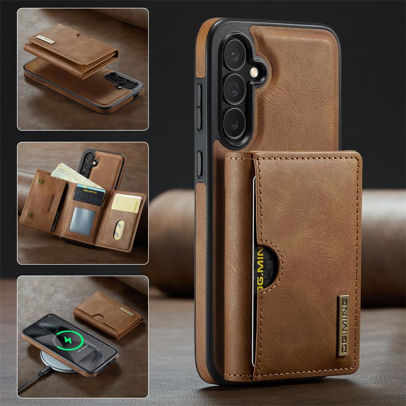 Магнитный отстегивающийся чехол-книжка из кожи 2 в 1 для Samsung Galaxy S25 FE S25 Edge S24 Plus S23 S22 S21 Ultra, кошелек, карман для карт, задняя крышка, коке