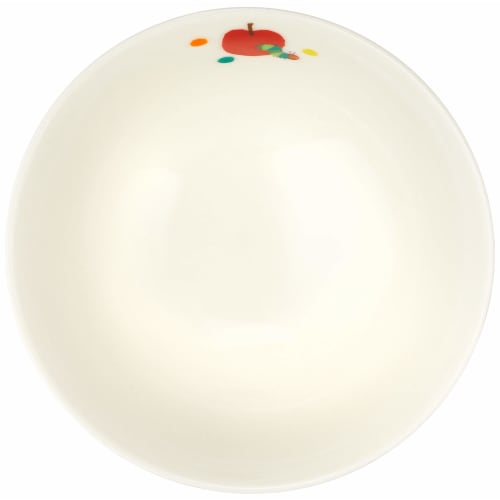 Ippinsha Children's Rice Bowl, 10.5cm Diameter, Made in Japan, Microwave and Dishwasher Safe, White, "The Very Hungry Caterpillar" Design, 807111