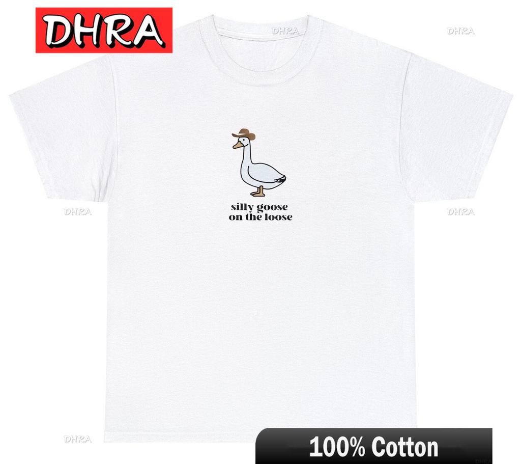Silly Goose on The Loose T Shirt Funny Saying Goose Lover Humor Meme Novelty Tee Vintage Retro Edgy Unique Graphic Funny Tees