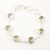 Green Amethyst Gemstone 925 Sterling Silver Jewelry Handmade Women Bracelet 9" RB-9-18