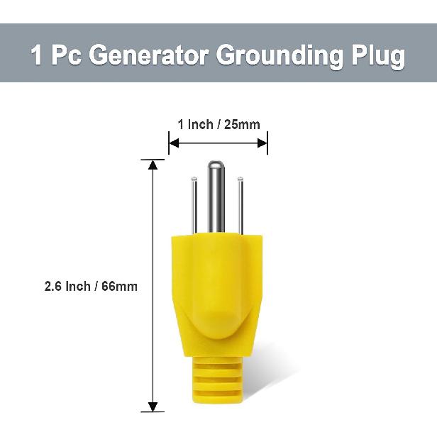 1 Pack Neutral Ground Bonding Plug for Portable Inverter Generator, Surge Protector with Floating Neutral on RV, Camper for Solve Open Ground Error