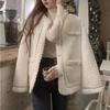 New Autumn and Winter Korean Style Small Fragrant Style Imitation Lamb Wool Coat for Women Loose Thickened Imitation Fur Fashion Top for Women
