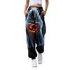 Женские модные Хэллоуин свободные спортивные брюки повседневного стиля однотонные с кулиской на талии