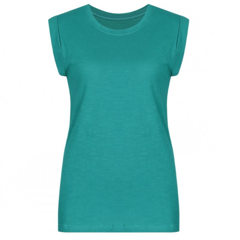 Shop Round Slub Cotton Double Sleeve Tank Dai Wsh 0519 Black