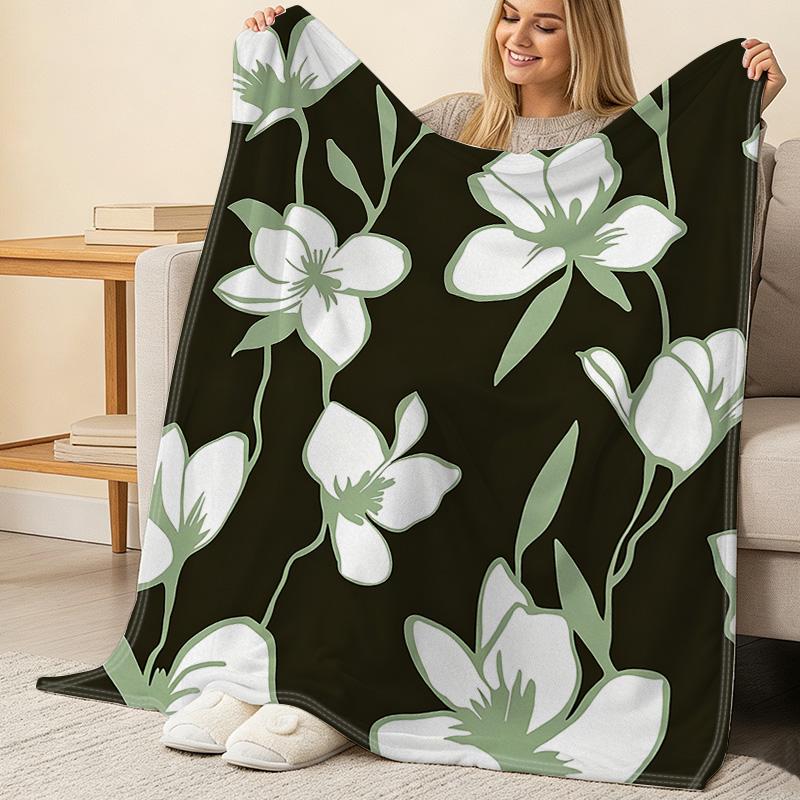 All Seasons Flannel Blanket Thickened, Warm & Soft, Skin-Friendly Cozy Throw Blanket for Home Sofa, Bed, Guest Room Ideal for Christmas & Halloween