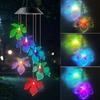 Outdoor Colorful Gradient Solar Wind Chime Lamp Hummingbird Butterfly Landscape Light, LED Courtyard Decoration Atmosphere Light