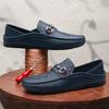 Тисненые синие мужские мокасины, мужская повседневная весенняя повседневная обувь, роскошные брендовые мужские деловые туфли из натуральной кожи для мужчин, туфли без застежек