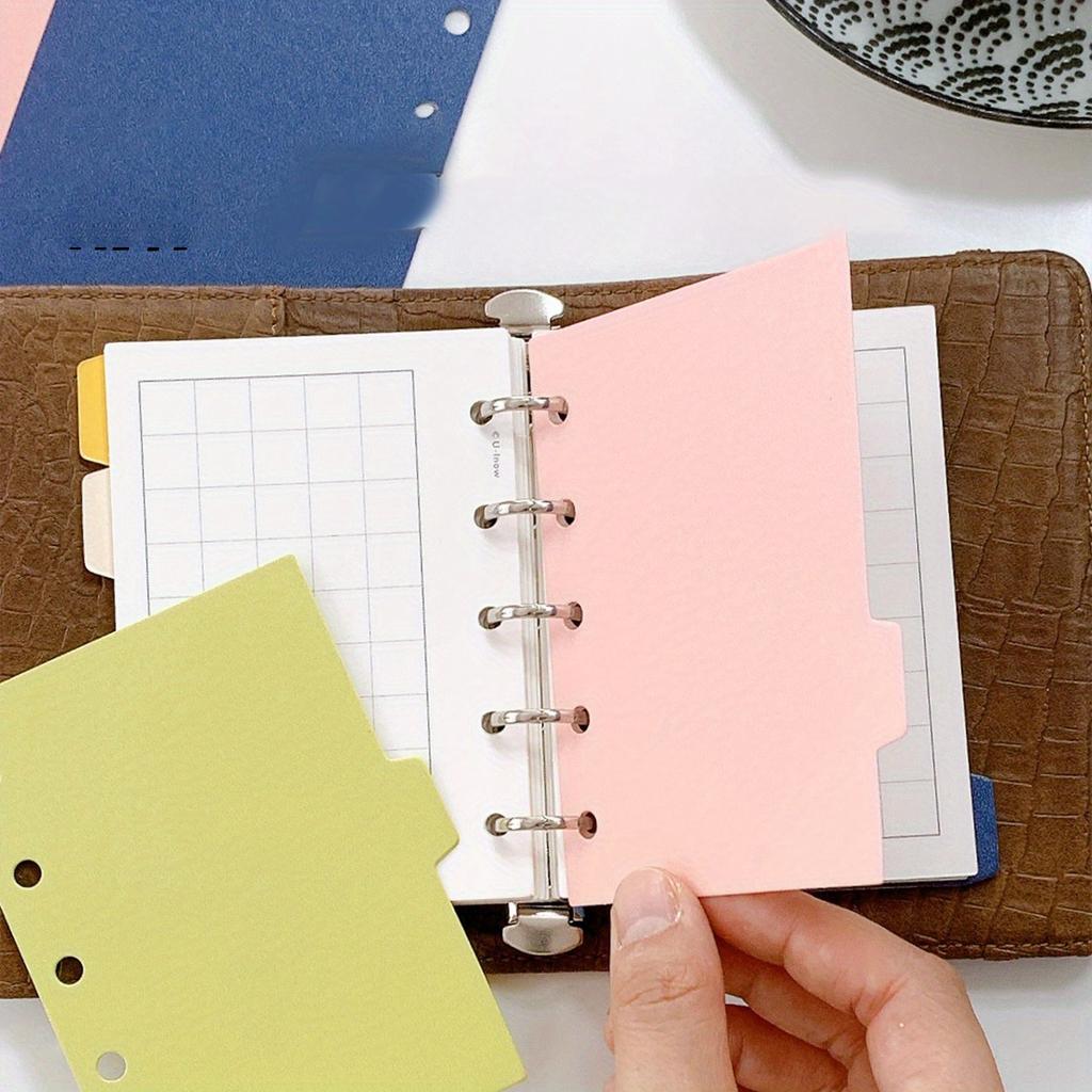 20pcs A7 Binder Dividers Multicolor PP Planner Inserts Index Tabs Loose Leaf Binders Accessories Refill Category Page Tab Indexing