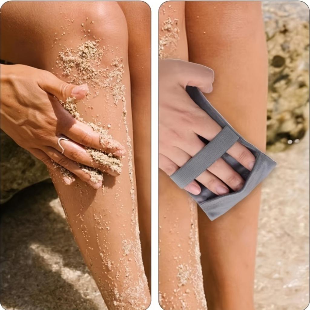 Beach Sand Removal Glove Outdoor Sand Cleaner Hand Tool for Removing Sand from Skin and Surfaces with Elastic Strap for Secure Fit