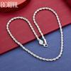 Модное ожерелье из стерлингового серебра 925 пробы 4 мм 16-24 дюйма Свадебные украшения
