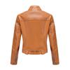 Женская кожаная куртка с длинным рукавом, застежкой-молнией и лацканами, короткая мотоциклетная куртка, осенне-зимняя куртка для женщин