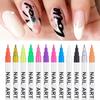 Набор из 12 цветных ручек для нейл-арта своими руками, быстросохнущие акриловые краски, маркеры для быстрых граффити-рисунков, двухсторонние ручки для ногтей