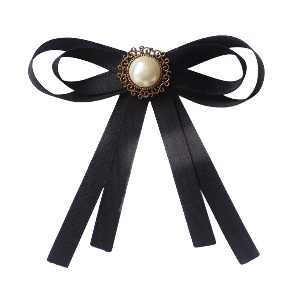 College Style Ribbon Bow Tie Black Bowknot New Collar Flower  For Women Girls