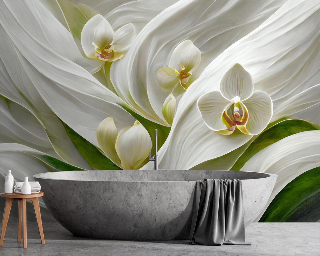 Обои Живопись Орхидеи абстрактные 3D