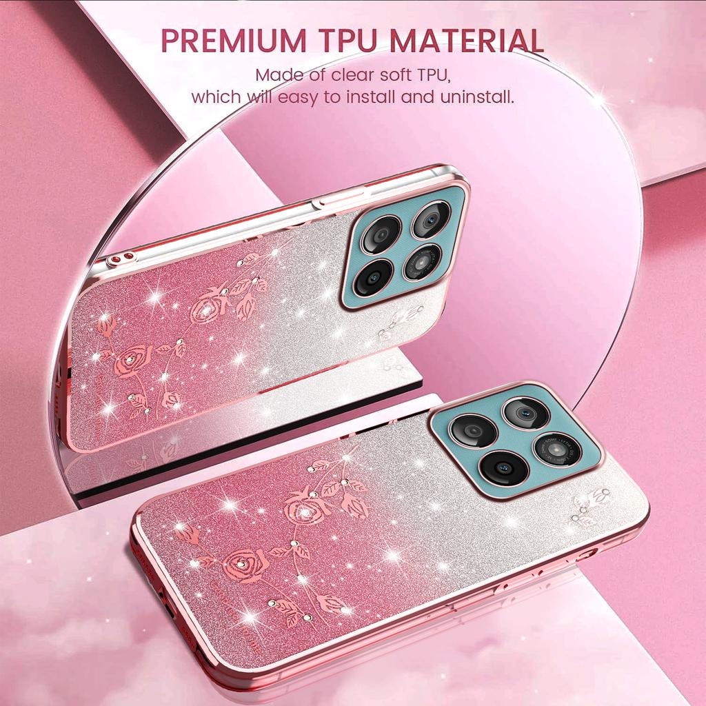 KADEM TPU Case for Motorola Edge 60 5G/60s 5G/60 Fusion 5G Flower Design Gradient Phone Cover