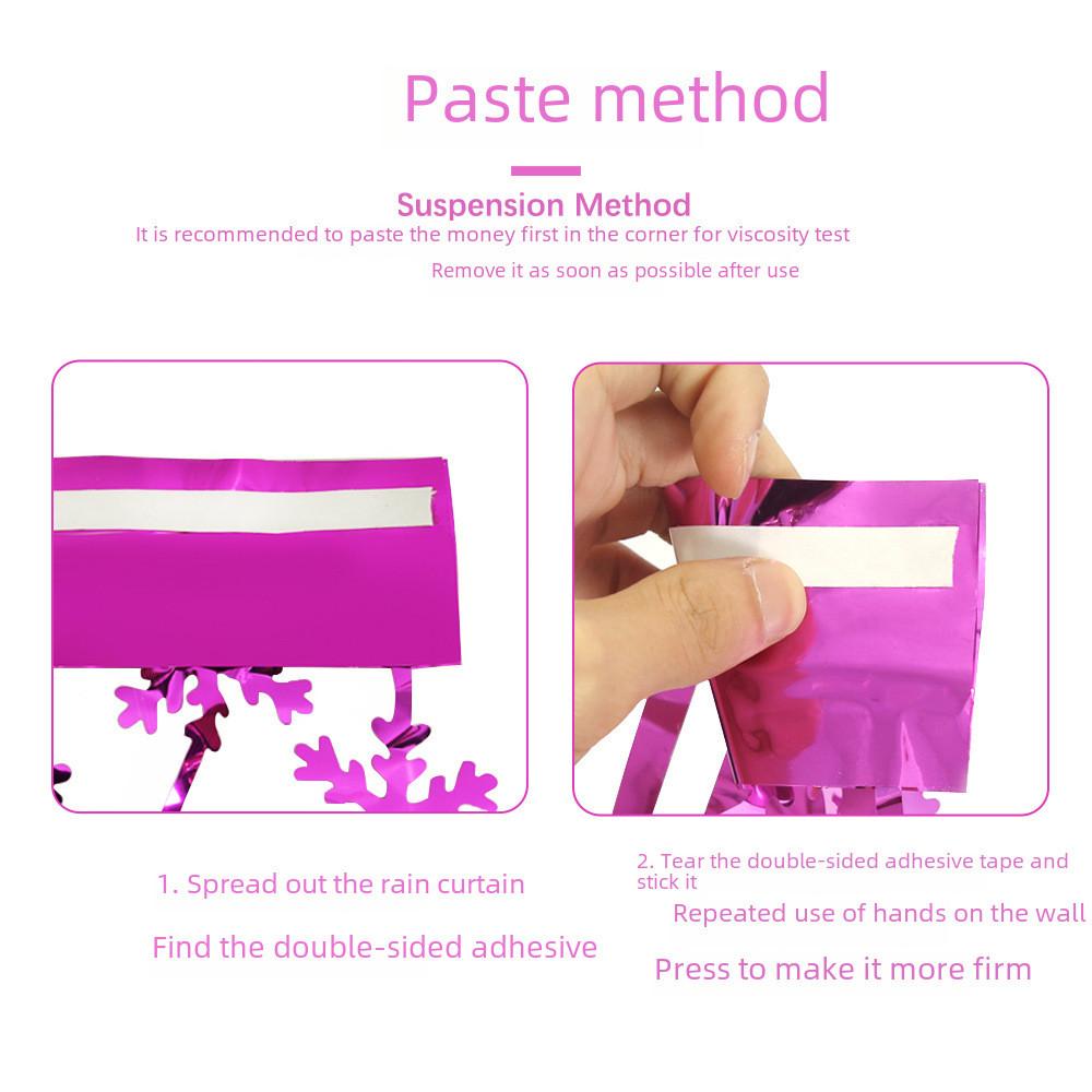 Элегантная 2-метровая гирлянда-дождь из снежинок ярких цветов для праздничного декора