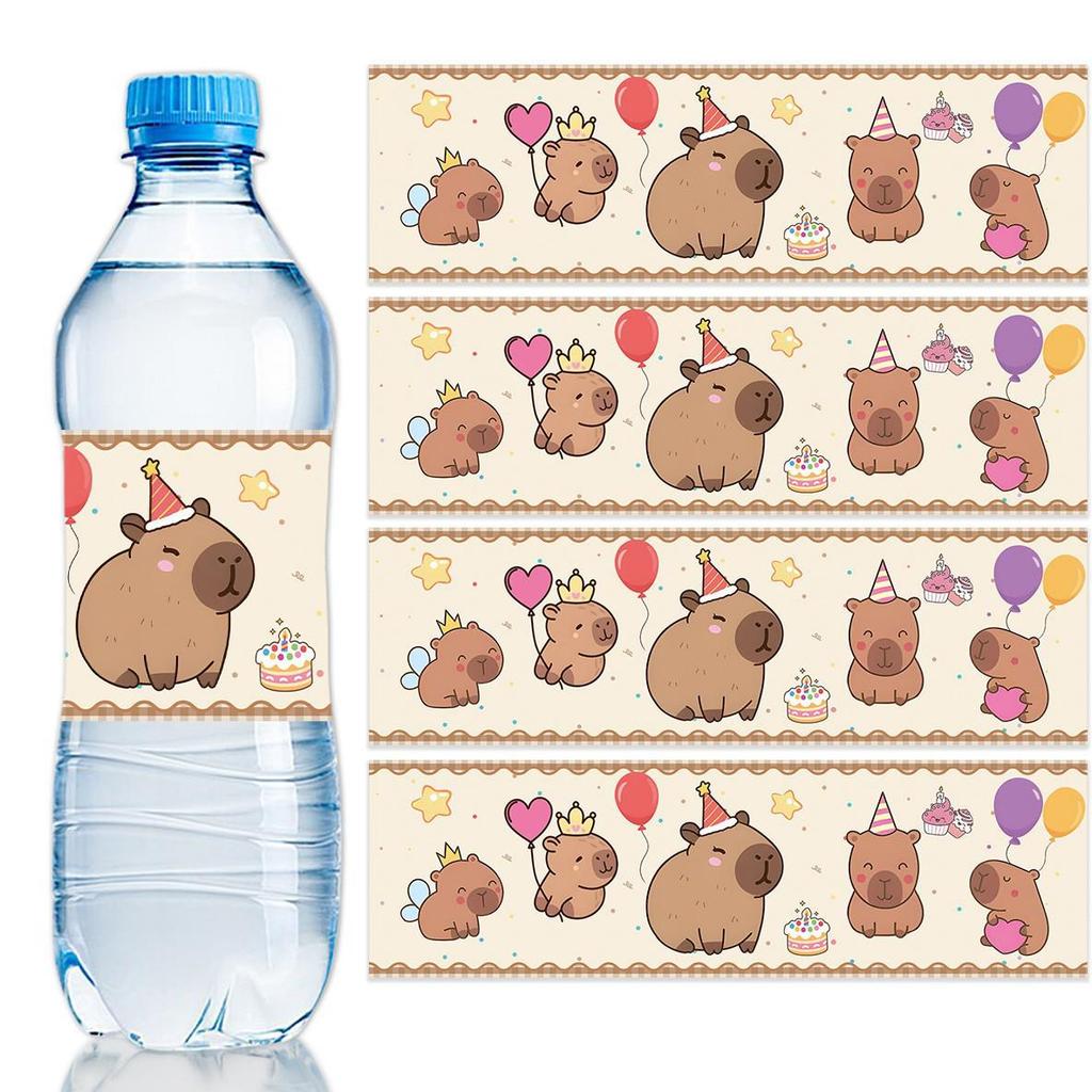 Набор столовой посуды «Вечеринка капибар»: Милая одноразовая скатерть, тарелки и стаканы для дней рождения