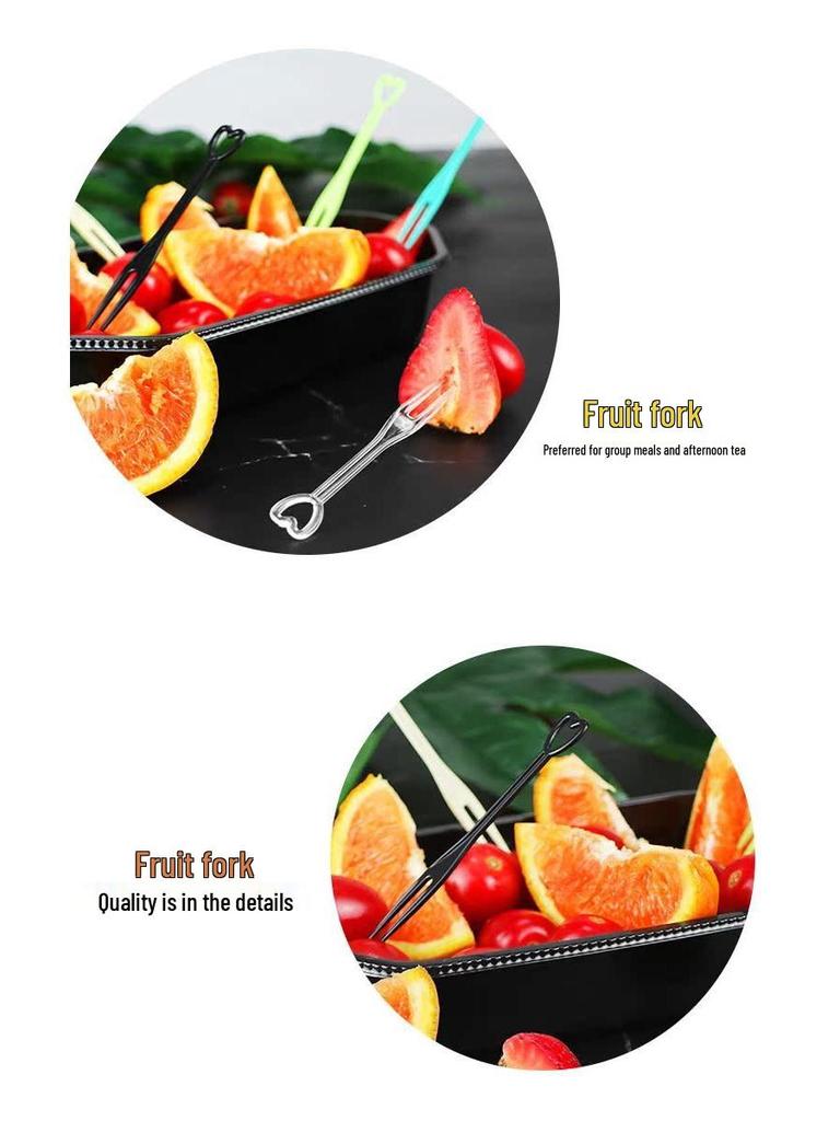 Transparent Colored Disposable Fruit Forks, Cake & Dessert Picks - Pack of 500 Pieces