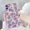 Фиолетовый цветочный чехол для телефона для iphone 12 11 13 14 15 16 Pro Max X XS MAX XR для iphone 7 8 Plus SE 2020 Ударопрочный мятно-синий чехол