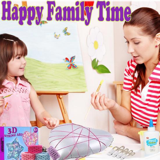 Beilunt 3D String Art Kits Crafts for Girls Ages 8-12, Arts and Crafts for Kids Ages 6-8, Make String Lantern with 20 Colored LED Bulbs for Girls 6 7