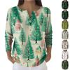 Women's Fashion Long Sleeve Christmas Snowflake Print Top Elegant Casual Top
