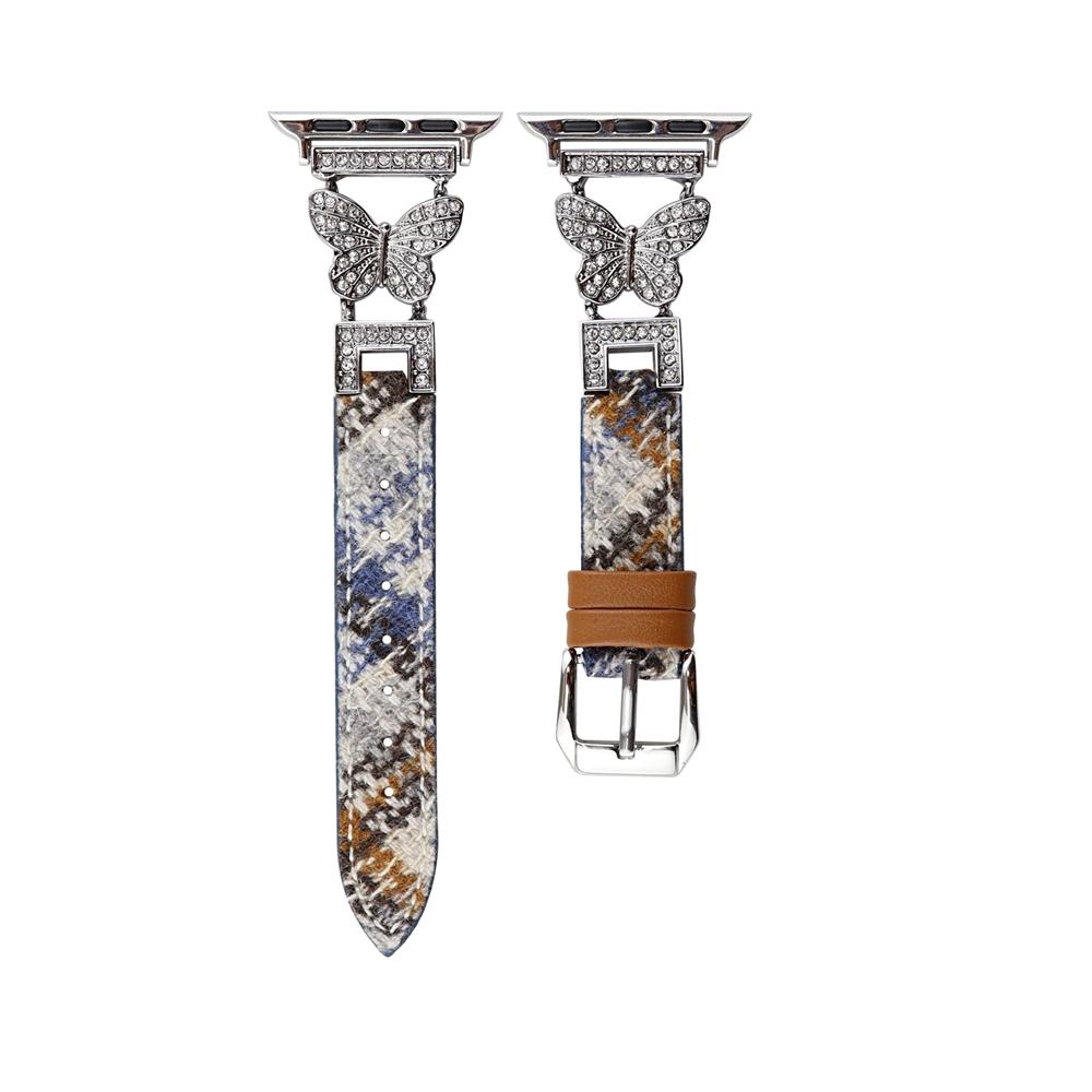 Кожаный ремешок с бабочкой для Apple Watch Series 9, 8, 7, 6, 5, 4, 3, 2 Se, ремешок для часов IWatch Ultra, браслет 41 мм, 45 мм, 40, 44 мм, 38, 42 мм