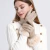 Plaid Winter Fleece-lined Gloves Suede Women Cycling Mittens Retro  Gloves  Female