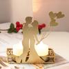 Золотая пара подсвечник для чайной свечи романтический ко Дню святого Валентина двойной подсвечник для свадебных юбилеев вечеринки по случаю дня рождения центральный элемент стола