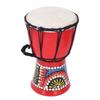 African Drum 4 Inch Red Color Hand Painted Pattern Classical Djembe for Beginner and Adult