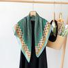 New Spring and Summer Print Big Square Scarf Korean Style Imitation Silk High-end Silk Scarf Women's Headscarf Fashionable Decoration Retro Scarf
