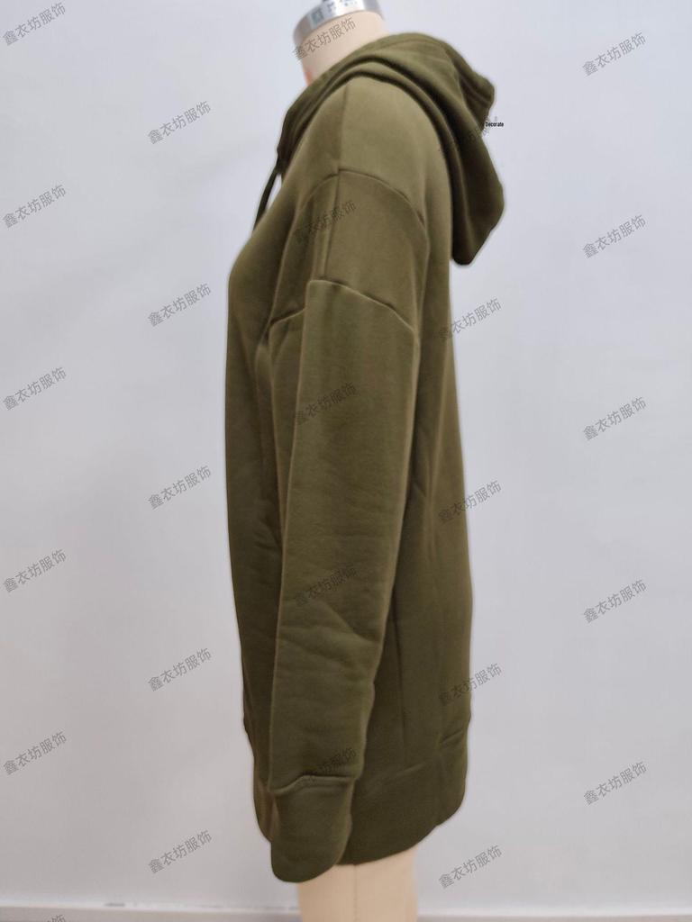 2025 Influencer Autumn/Winter Women's Solid Color Loose Fleece Hoodie