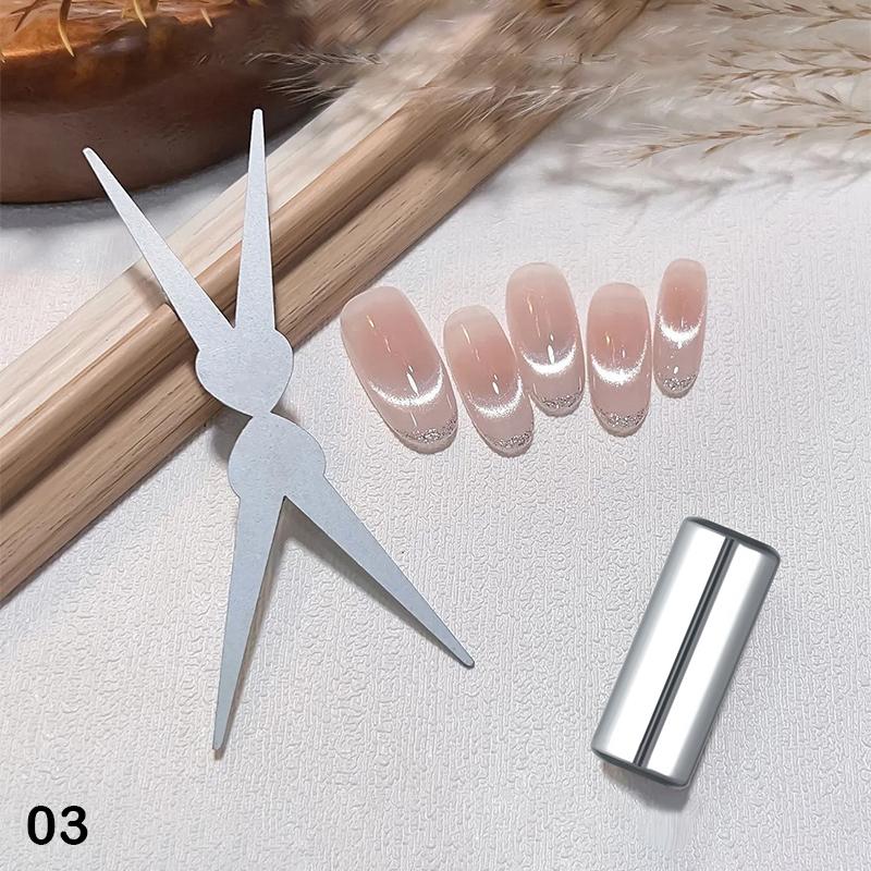 Magnetic Effect Iron Sheet for Strong Cat Eye And French Shape Manicure Double Headed Y-Shaped Nail Art Gel Polish
