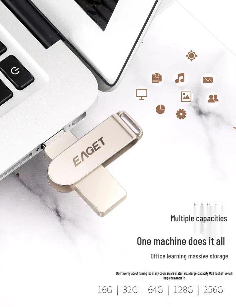 Высокоскоростная металлическая флешка Eaget F60 USB 3.0 - Доступна в 16 ГБ, 32 ГБ, 64 ГБ с возможностью гравировки