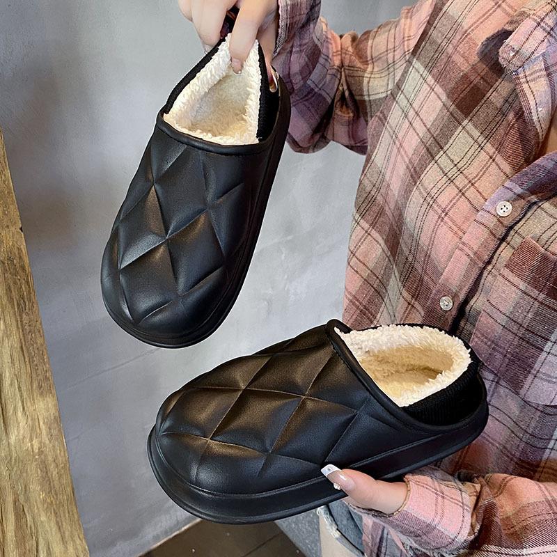 Хлопковые тапочки женские сумки и верхняя одежда плюшевая обувь плюшевые парные домашние тапочки мужские комнатные толстая подошва мягкие