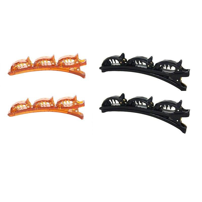 Elegant Plastic Hair Clips, Double Clip Twist Side Clamp, Solid Color Hairpin Set for Styling and Holding Hair in Place
