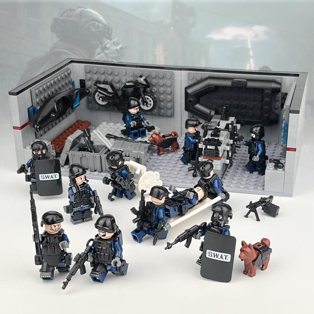Упаковка F1 Полиция Материал Центр Swat Фигура 42096 Модель Сцена Строительные Блоки Игрушки