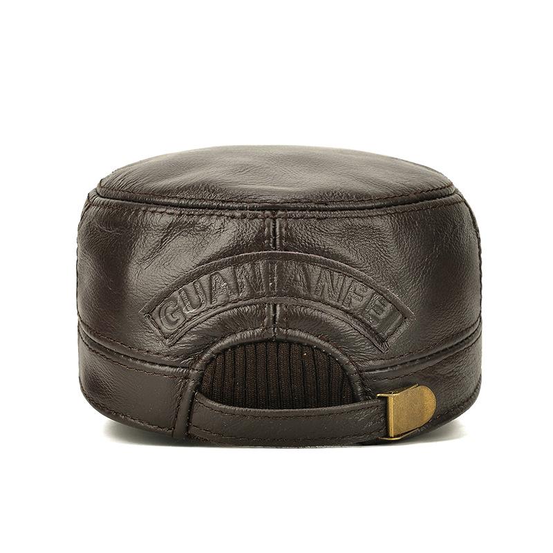 Northwood Зимние теплые мужские кепки из натуральной кожи с плоским верхом и защитой ушей, повседневные кожаные кепки с плоским верхом для активного отдыха на природе, кепки дальнобойщиков