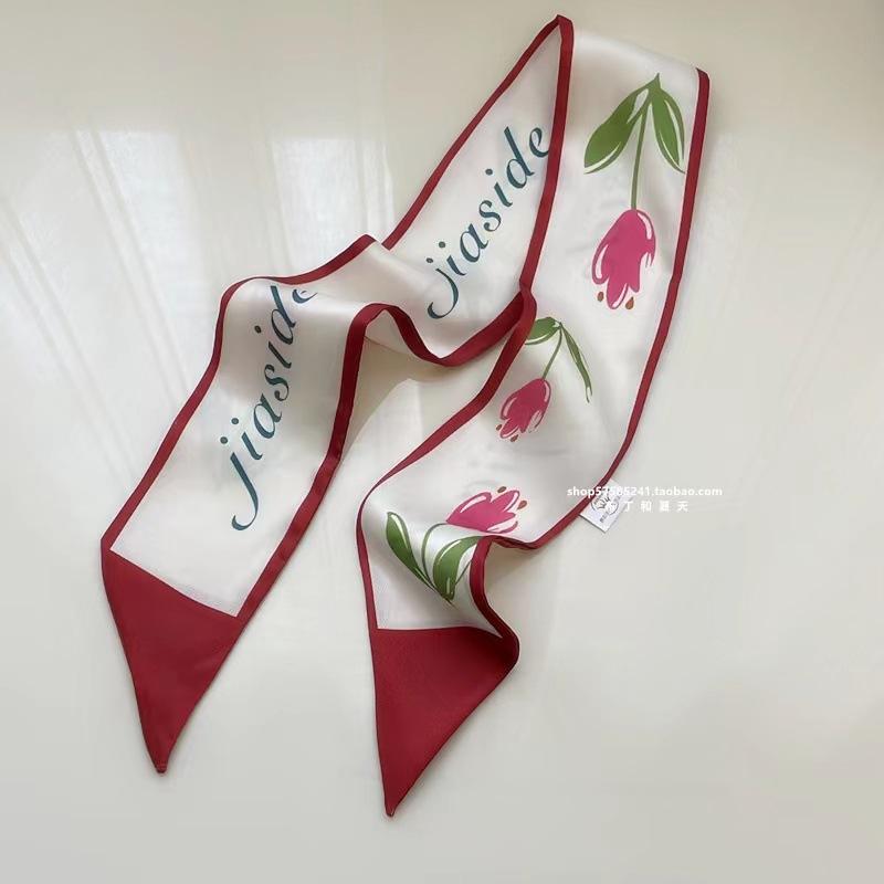 Шелковый шарф Qiandongge, повязка на голову в стиле ретро, завязанный хвост, бант, лента, повязка на голову, повязка на голову Mori Series