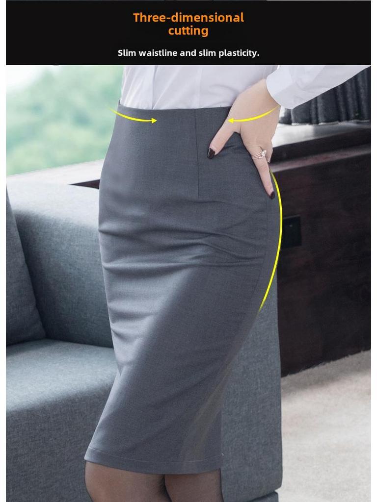 Элегантная женская черная юбка-карандаш длиной до колена — идеальный вариант для офиса и ношения осенью/весной