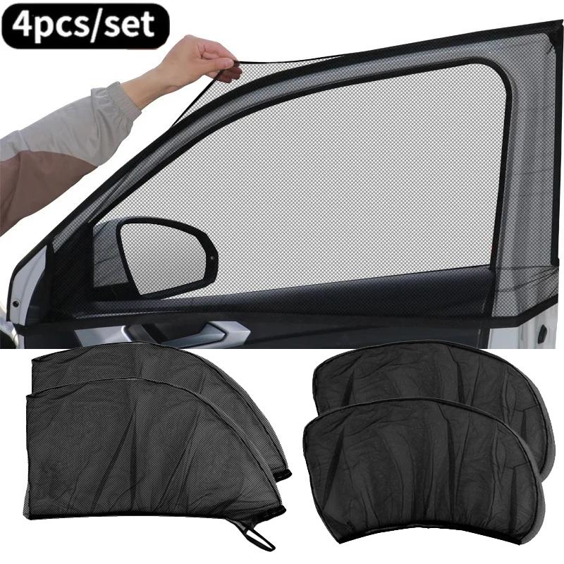 2/4pcs NEW Mesh Sun Visor Protection Window Films Car Sun Shade Styling Accessories Auto UV Protect Curtain Side Window Sunshade
